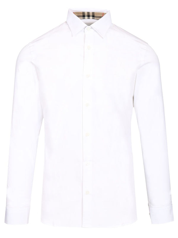 Slim Fit Shirt In Stretch Cotton Shirts White