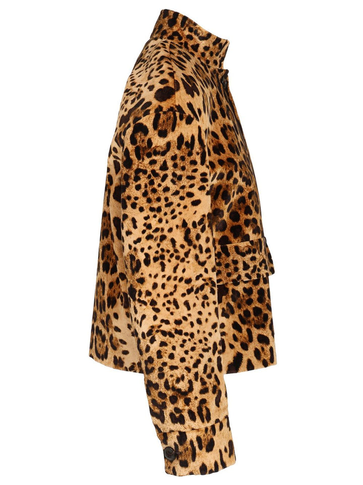 Max Mara Studio Boxy Jacket In Smooth Printed Velvet Jackets - Animalier | 340790680423dfdb8fad9dcefe16bbc3ab409487