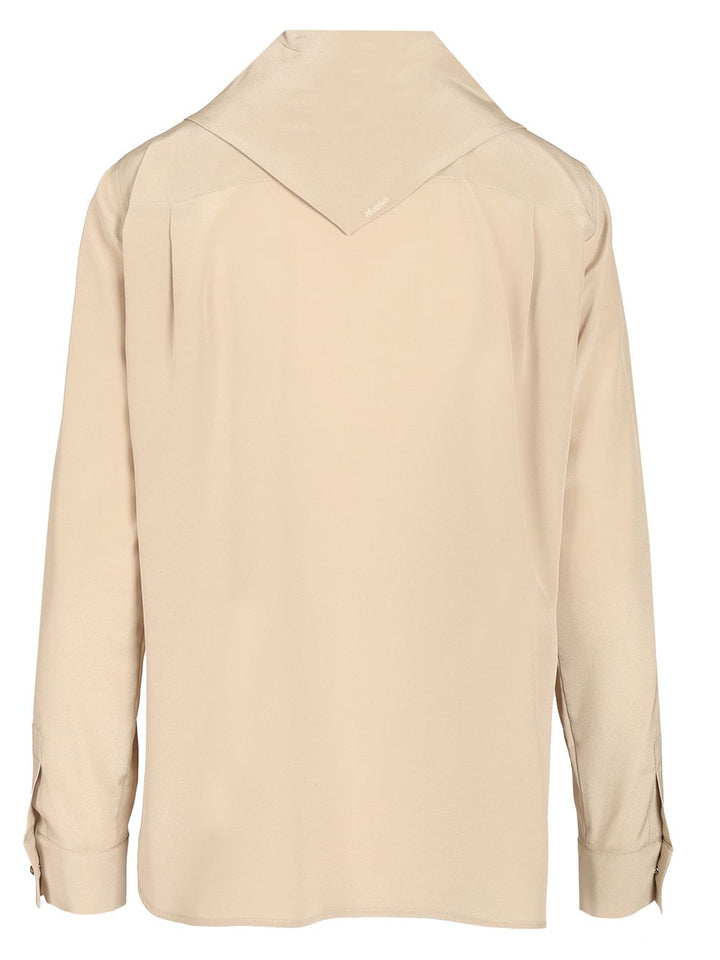 Max Mara Shirt With Scarf Shirts - Beige | ddce640fb75f485cf60a573ecea62795cc1a9e08