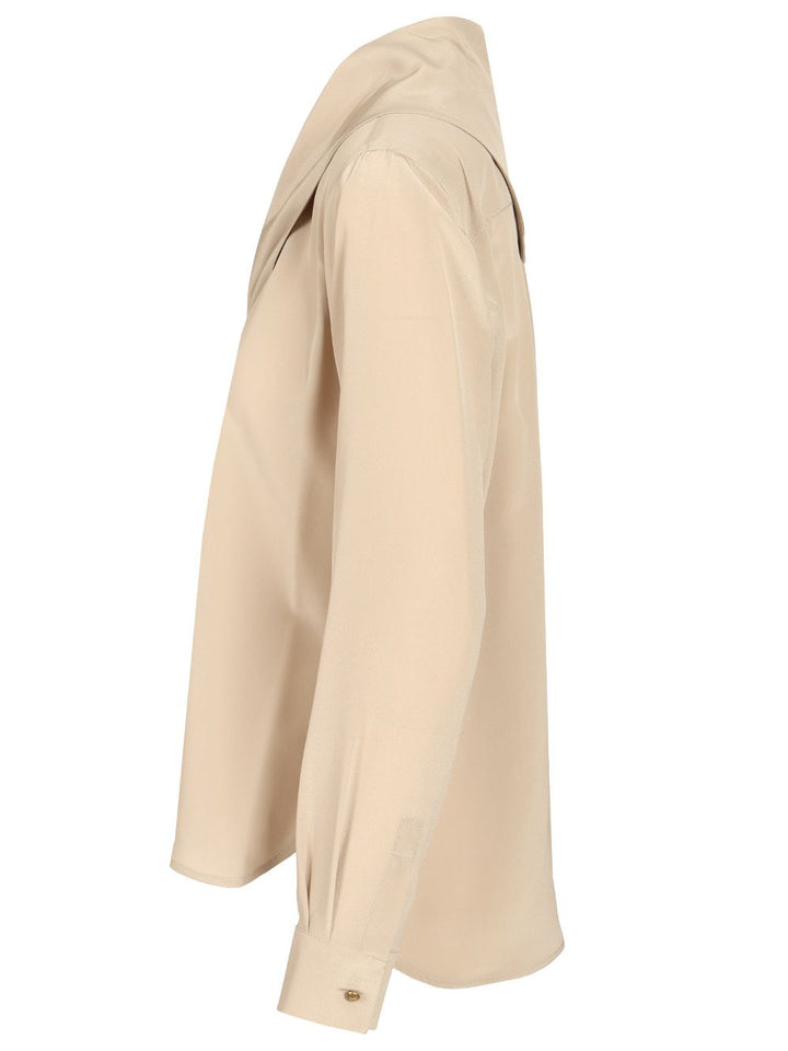 Max Mara Shirt With Scarf Shirts - Beige | 200ca42349dfe5fd27a84bfdc5b406c844a48ad3