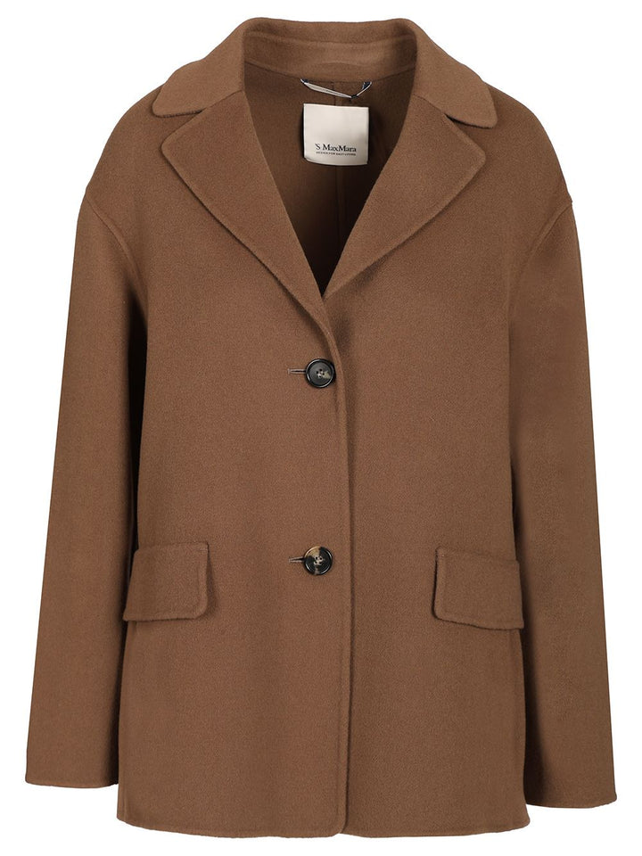 'S Max Mara Single-Breasted Double Wool Jacket Jackets - Brown | 4ec605cf5b6b10335d75c23cfda3bd50a47a5ffa