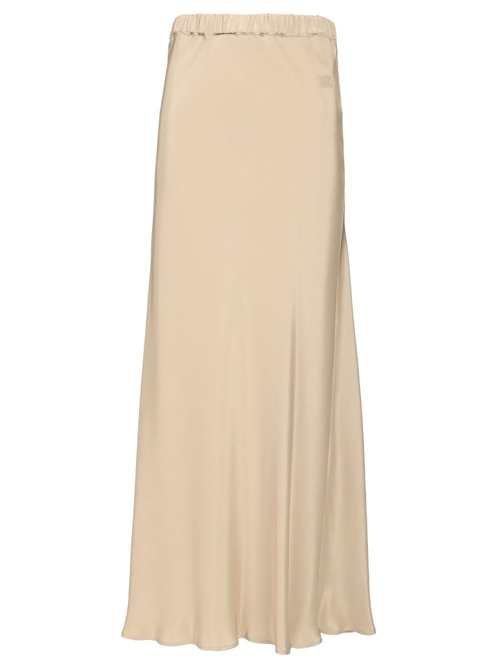 Max Mara Sospiro Long Silk Skirt Side M Logo Skirts - Beige | c18f8ef37bfe4df4bab1b369992ea8a9d770fa6d
