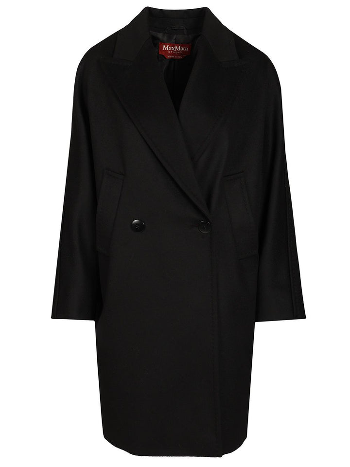 Max Mara Studio Mastro Midi Double Breasted Coat Coats - Black | 4cb4994e0064d0e0209153fa12f0e7ffdafee28a