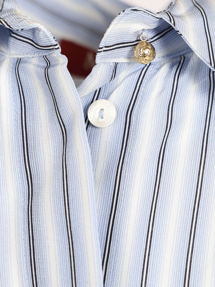 Max Mara Studio Printed Silk Shirt Shirts - Light blue | 5d02acf4975298811a230f421ee0e69868846bf8