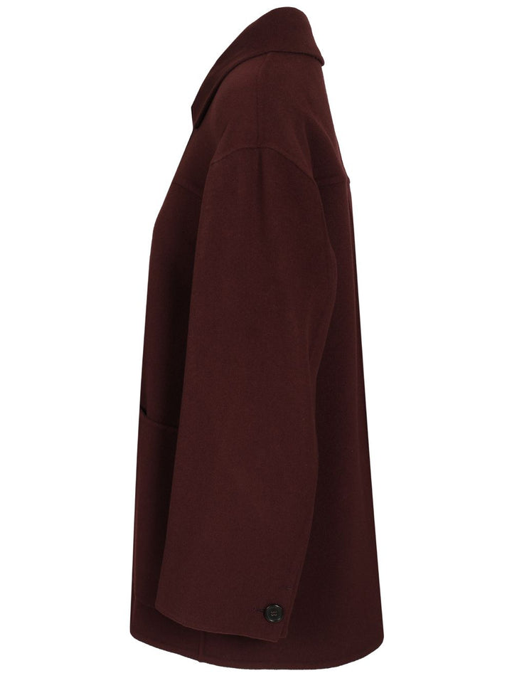 'S Max Mara Short Wool Drap Coat Jackets - Bordeaux | a05d4583a35f46e9df6d4f68c58ee1d13168e5cd