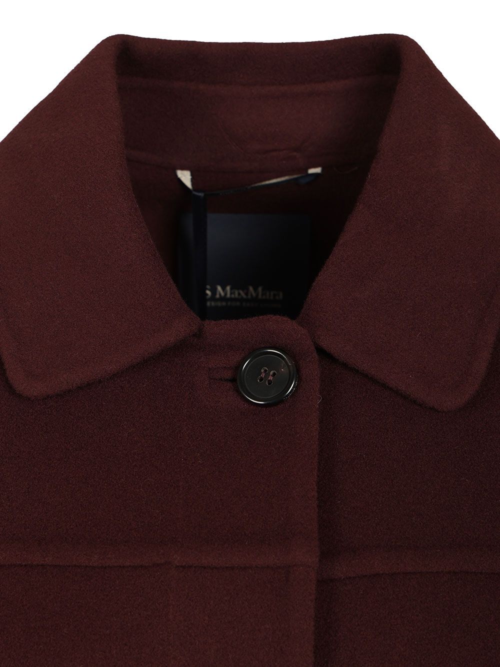 'S Max Mara Short Wool Drap Coat Jackets - Bordeaux | 2fb29d9b5484facab8d03fb30359bada4681fd51