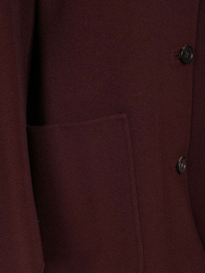 'S Max Mara Short Wool Drap Coat Jackets - Bordeaux | 3afc688d0296942c7e554417851f8f81dae2af9f