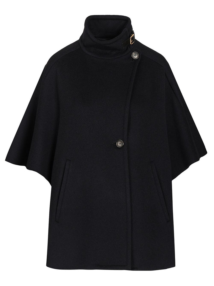 Max Mara Oversized Cape In Cashmere Drap Jackets - Blue | ecd0dd990e6639bb687967f97fdf996cd2fb789c