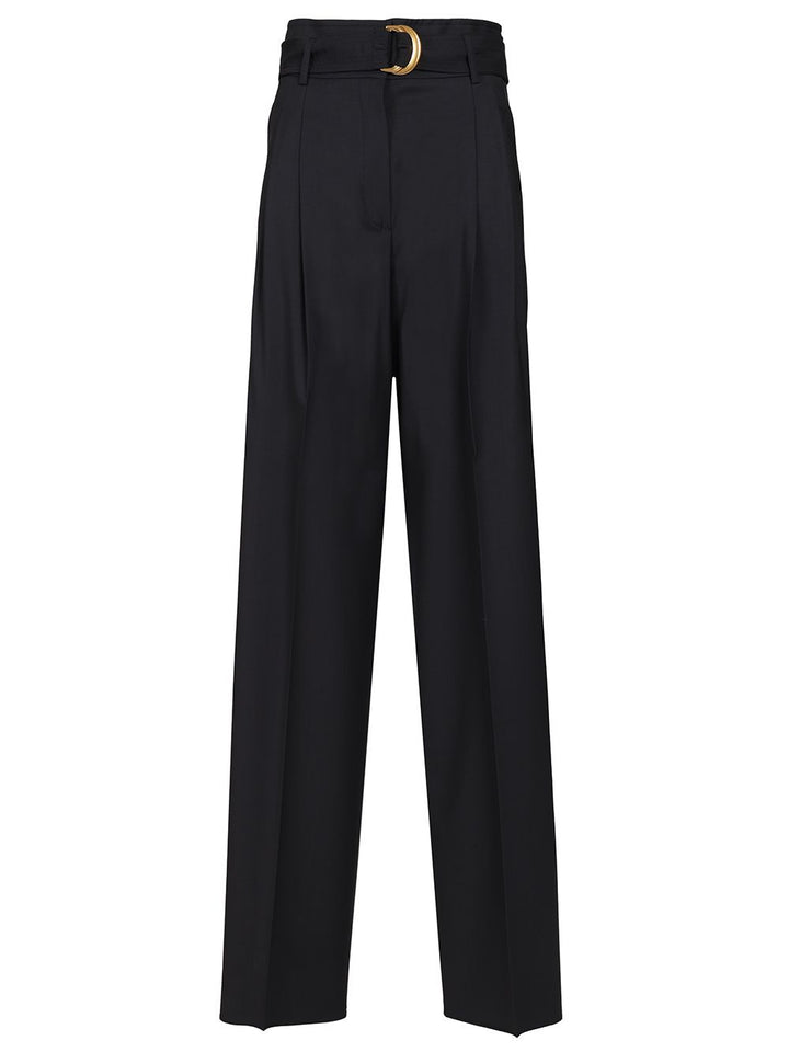 Max Mara Studio High-Waisted Trousers - Blue | 5479a63153153b02b94811b6b6aa612d4c2ff522