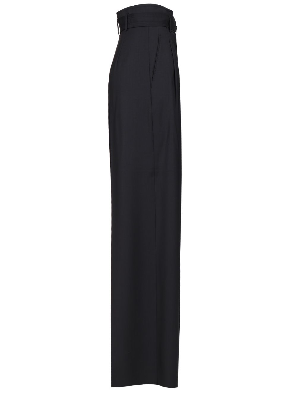 Max Mara Studio High-Waisted Trousers - Blue | 291a0facc3253215b1bd2fc6de14ba209d883157