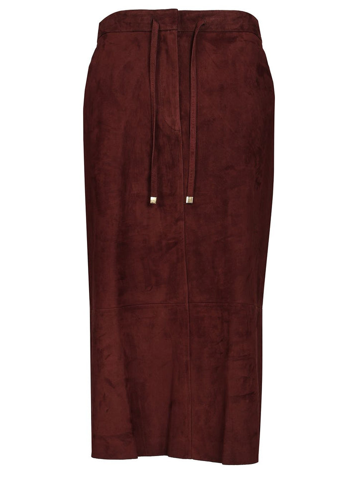 'S Max Mara Suede Longuette Skirt Skirts - Bordeaux | e32c991e1633dfe10bbfd567662ed24d5e44507e