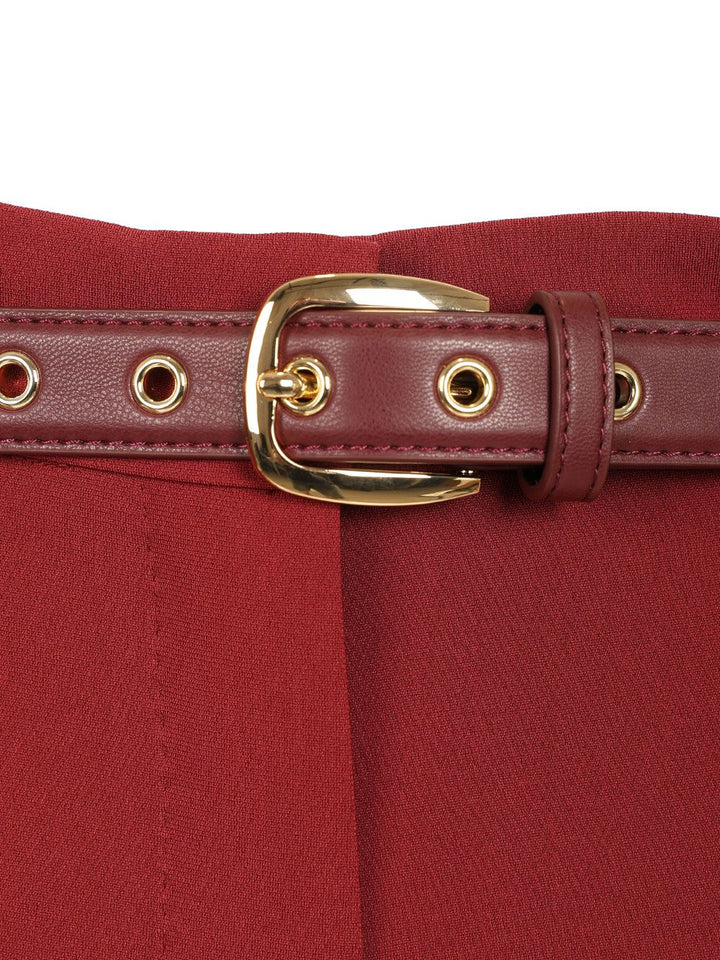 Max Mara Studio Wide Trousers - Bordeaux | 80f3a7c209cb827c44468be758d788541fda780f