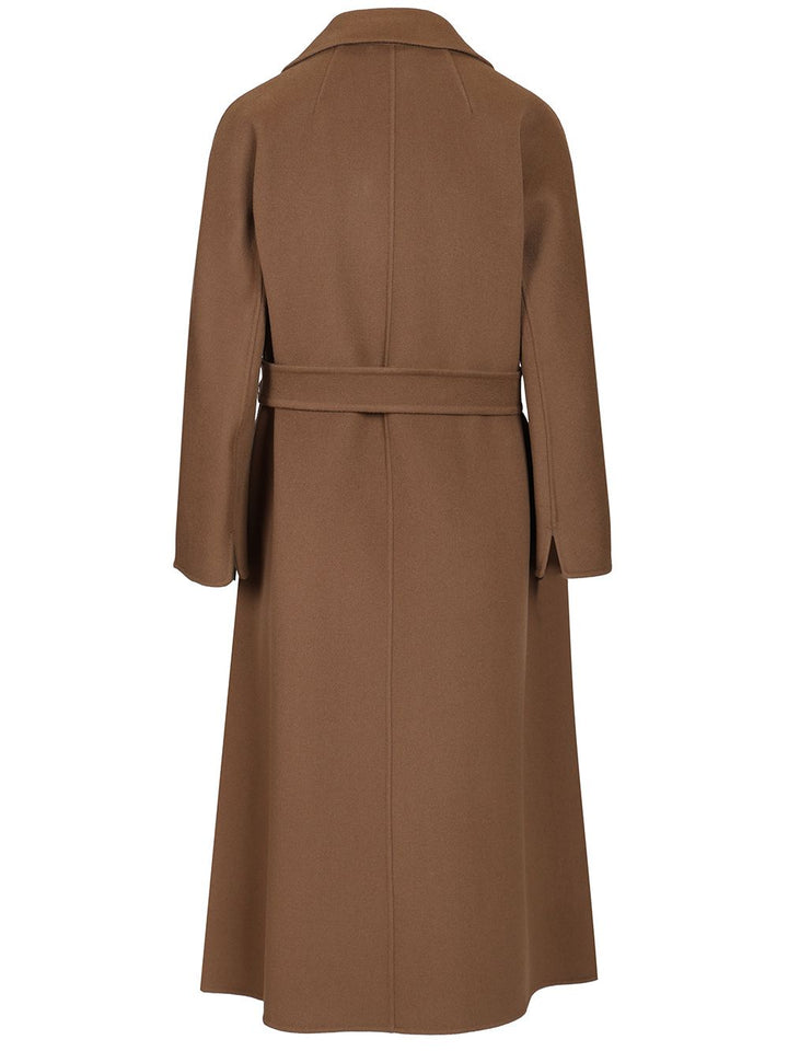 'S Max Mara Midi Coat In Wool Drap Coats - Brown | 37ab02f64fe79be4acdab120ea4729fa4122a8d7
