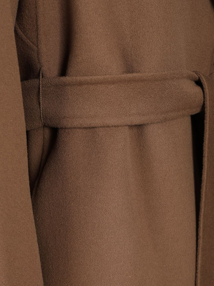 ' S Max Mara Midi Coat In Wool Drap Coats - Brown | 25c9cc10caadc3d0593e6a3dd4142369def6fc22