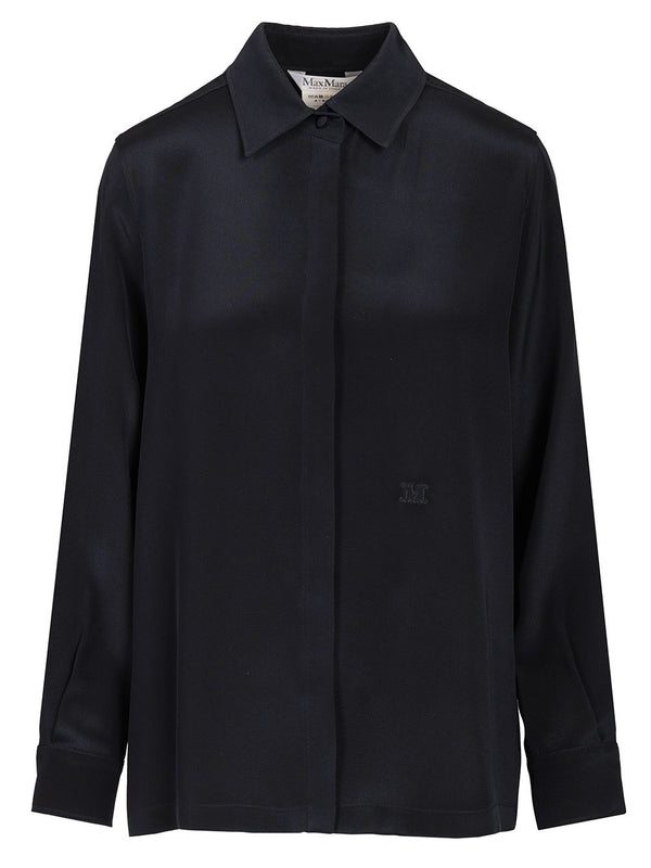 Shirt In Silk CrêPe De Chine Shirts Blue