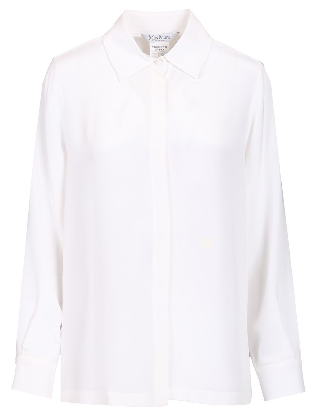 Max Mara Shirt In Silk Crêpe De Chine Shirts - White | 208cca19579077d962fd717ed88835eafbf1de3f