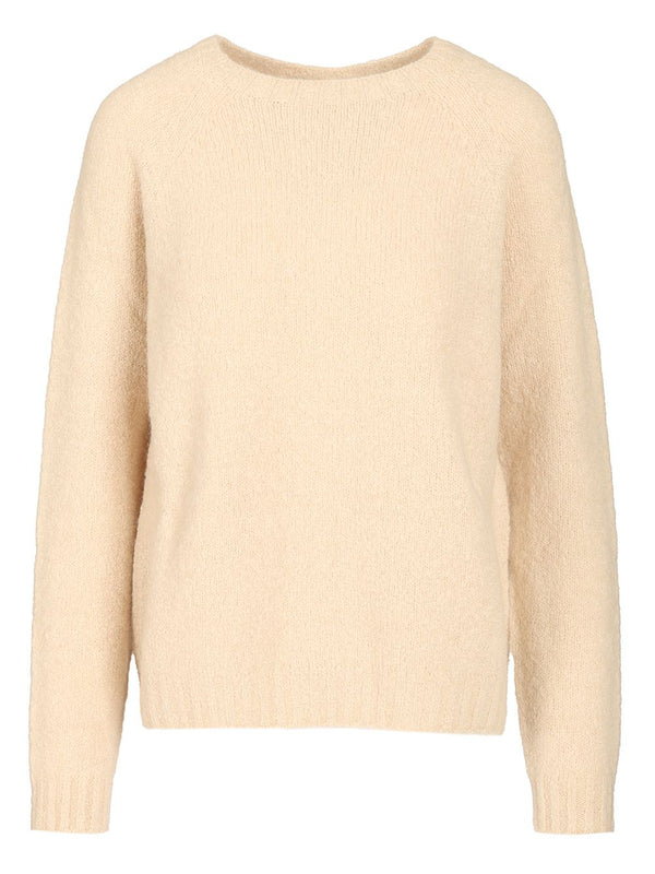 Crew Neck Sweater Knitwear Beige