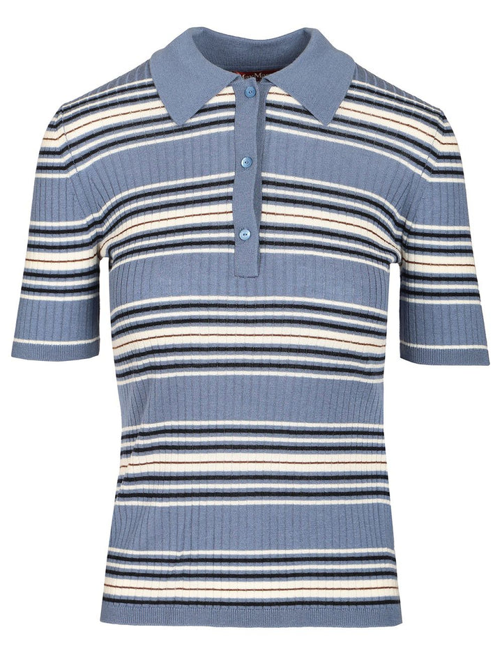 Max Mara Studio Tallero Short Sleeves Striped Polo Knitwear - Multicolor | 7e5fa8d7d646fbe9091ef200c29215d947334aee