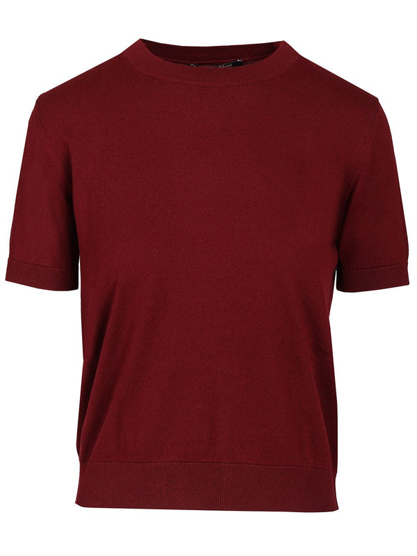 Sweater In Cotton, Silk And Cashmere Yarn Knitwear Bordeaux