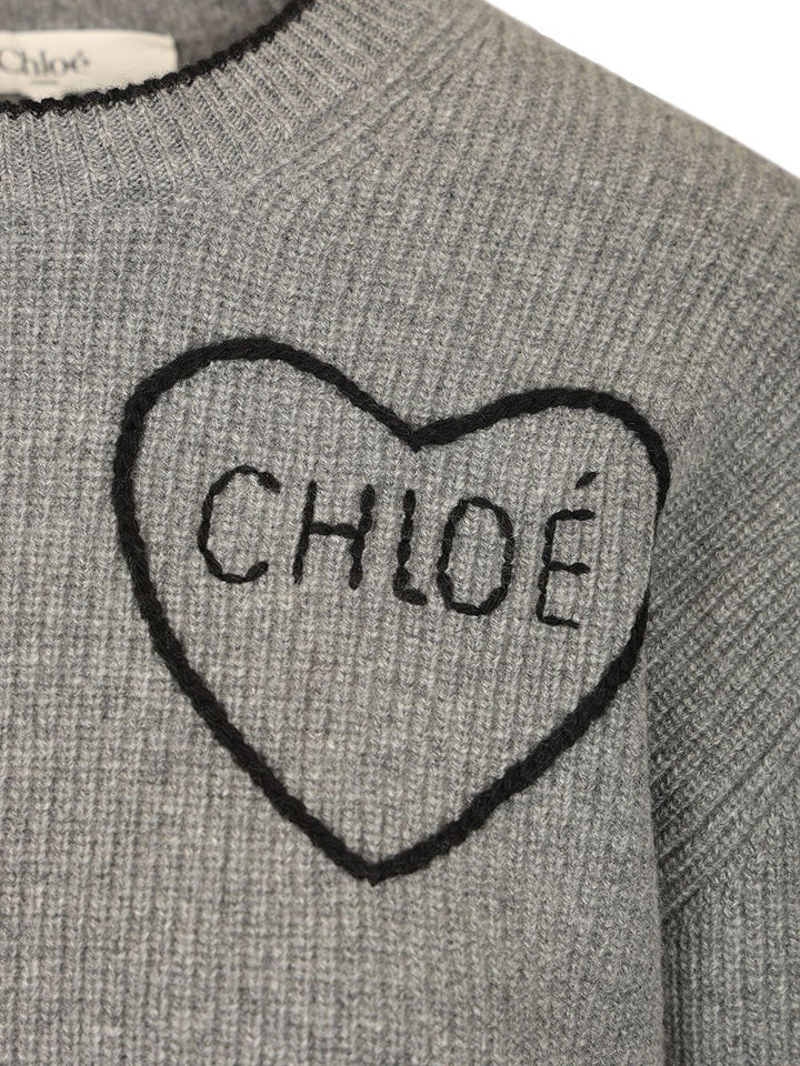 Chloe' Cropped Fitted Shirt With Logo Knitwear - Grey | e26701deafd5bcfd21c19753e391eb39939bb47d