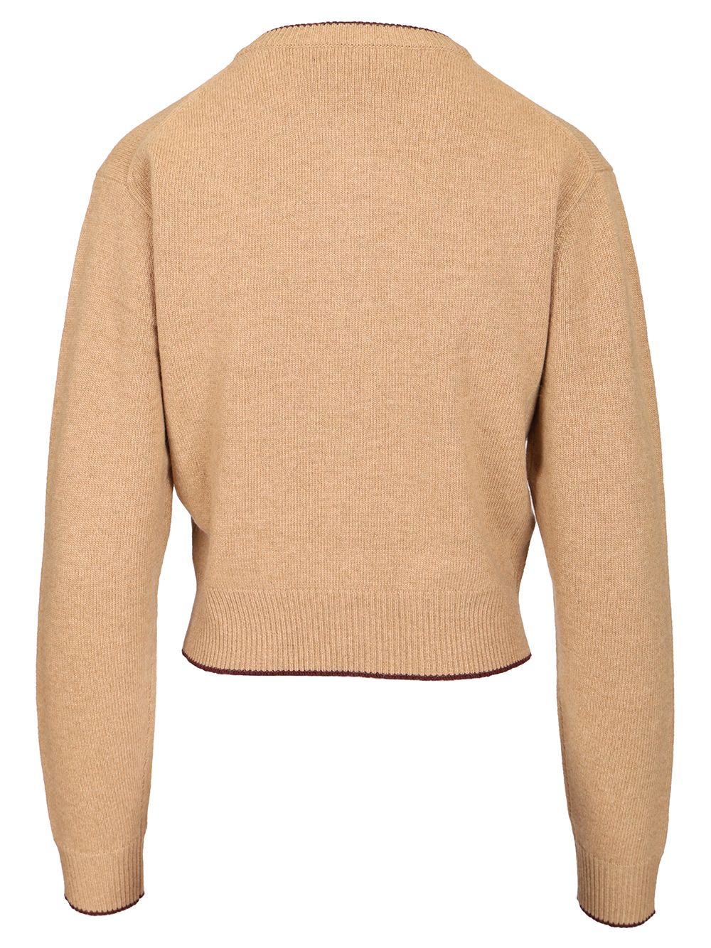 Chloe' Fitted Cardigan With Logo Knitwear - Brown | fa9fd8d4e00285642c725ff5e800f9aebb01b049