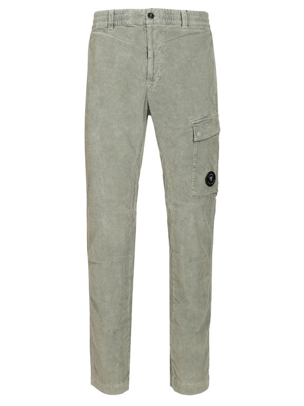 Corduroy Regular Cargo Pants Trousers Grey