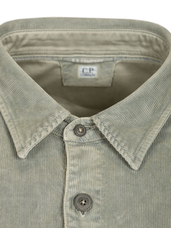C.P. Company Corduroy Long Sleeve Button Lens Shirt Shirts - Grey | 8b1939eb9c4568e9e12f46d798dc7979cd89222e