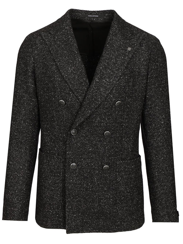 Montecarlo D.Petto Jersey 58 Lana 28 Polies 18 Seta Jackets Black