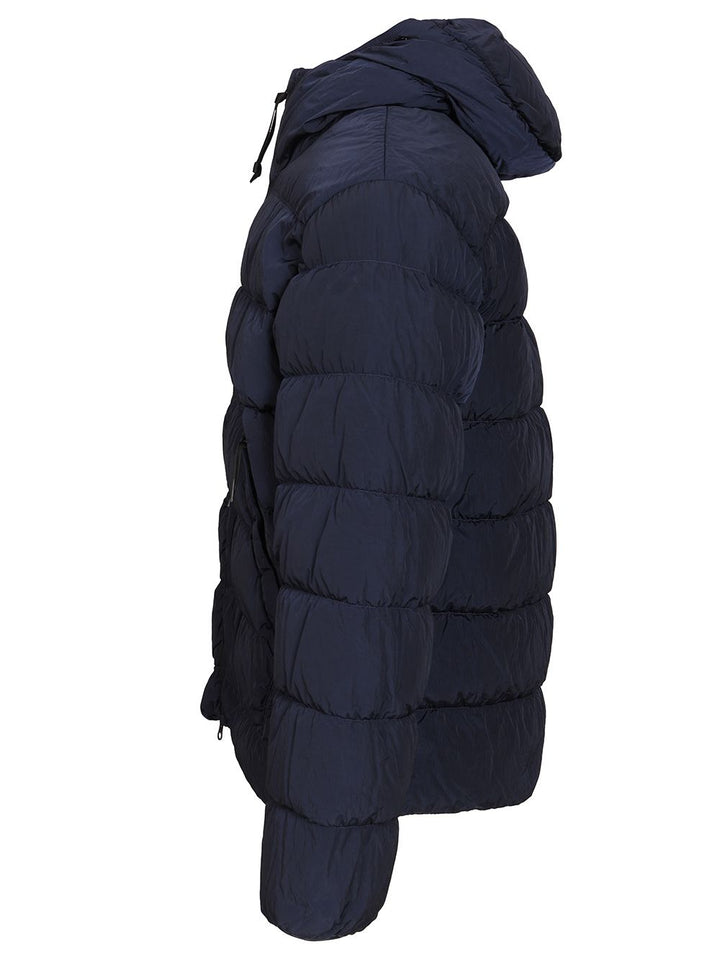 C.P. Company Chrome-R Goggle Down Jacket Coats - Blue | d19e5e2c166b1239a1c9ff70f245d78080214b5c