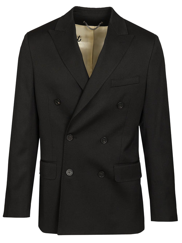 Double-Breasted Wool Jacket Jackets Black