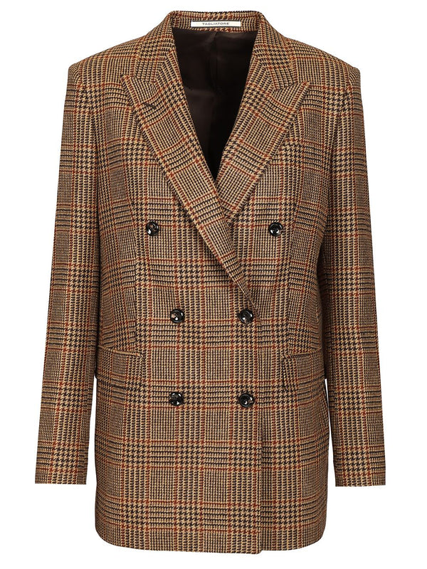 Giacca Over Jasmine Double Breasted Virgin Wool Price Of Wales Jackets Brown