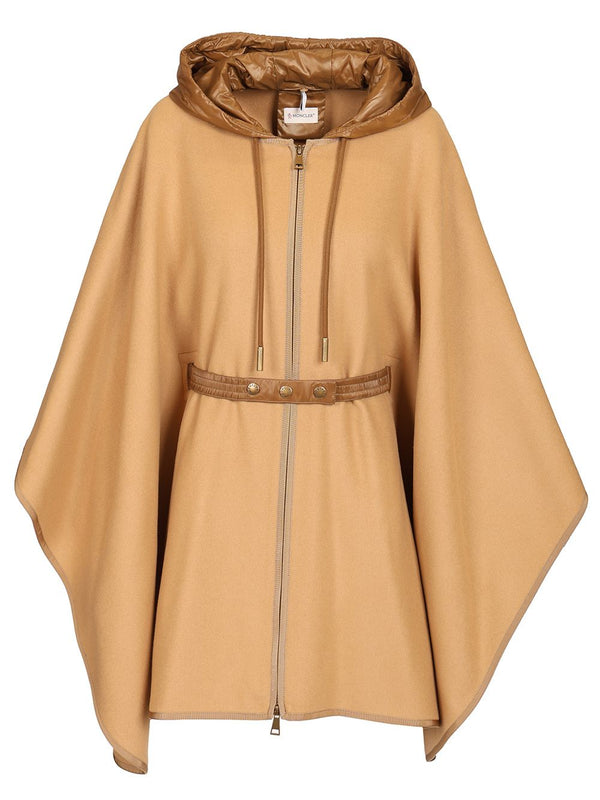 Padded Cape In Wool Blend Jackets Beige