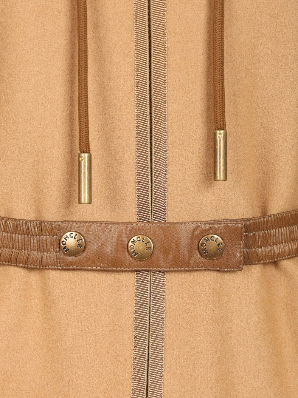 Moncler Padded Cape In Wool Blend Jackets - Beige | 3616fbbc41ac5fd9aa58985df57db4c1550077b7
