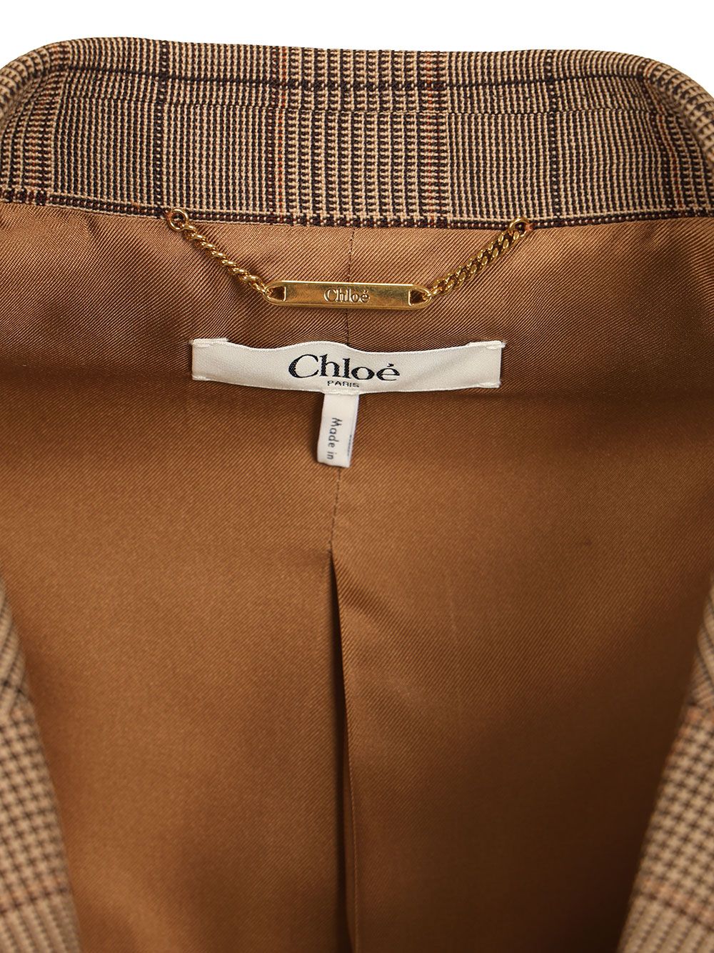 Chloe' Double Breasted Oversize Check Blazer Jackets - Brown | 0f75635fad2015d12ec7fbf3fb3122e11de9379b