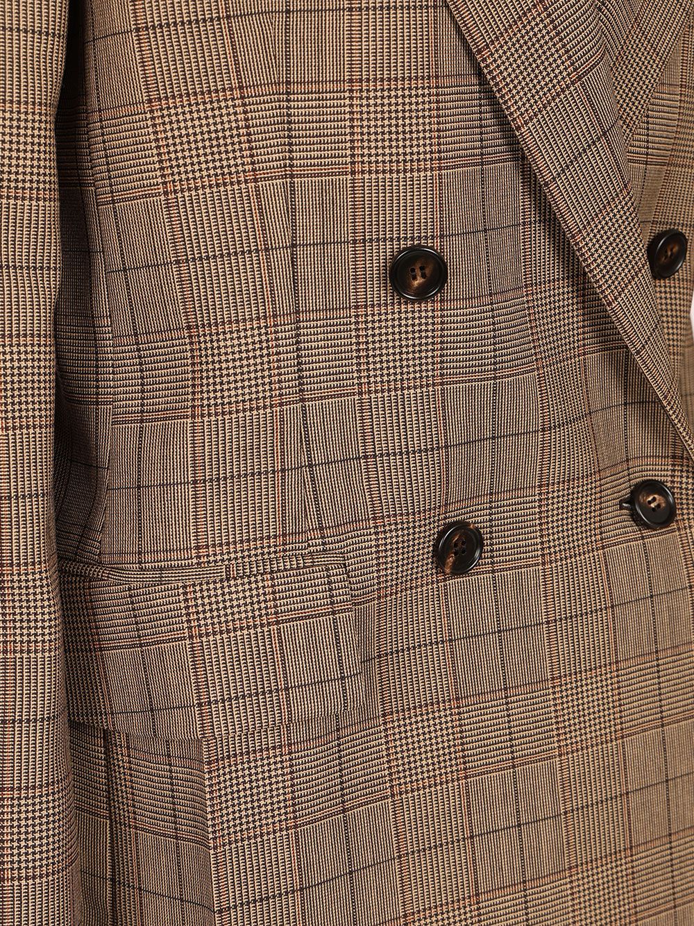 Chloe' Tailored Double-Breasted Checked Wool Jacket Jackets - Brown | 51d80a4e80158a692bea12260bd6efe78f0ffe32