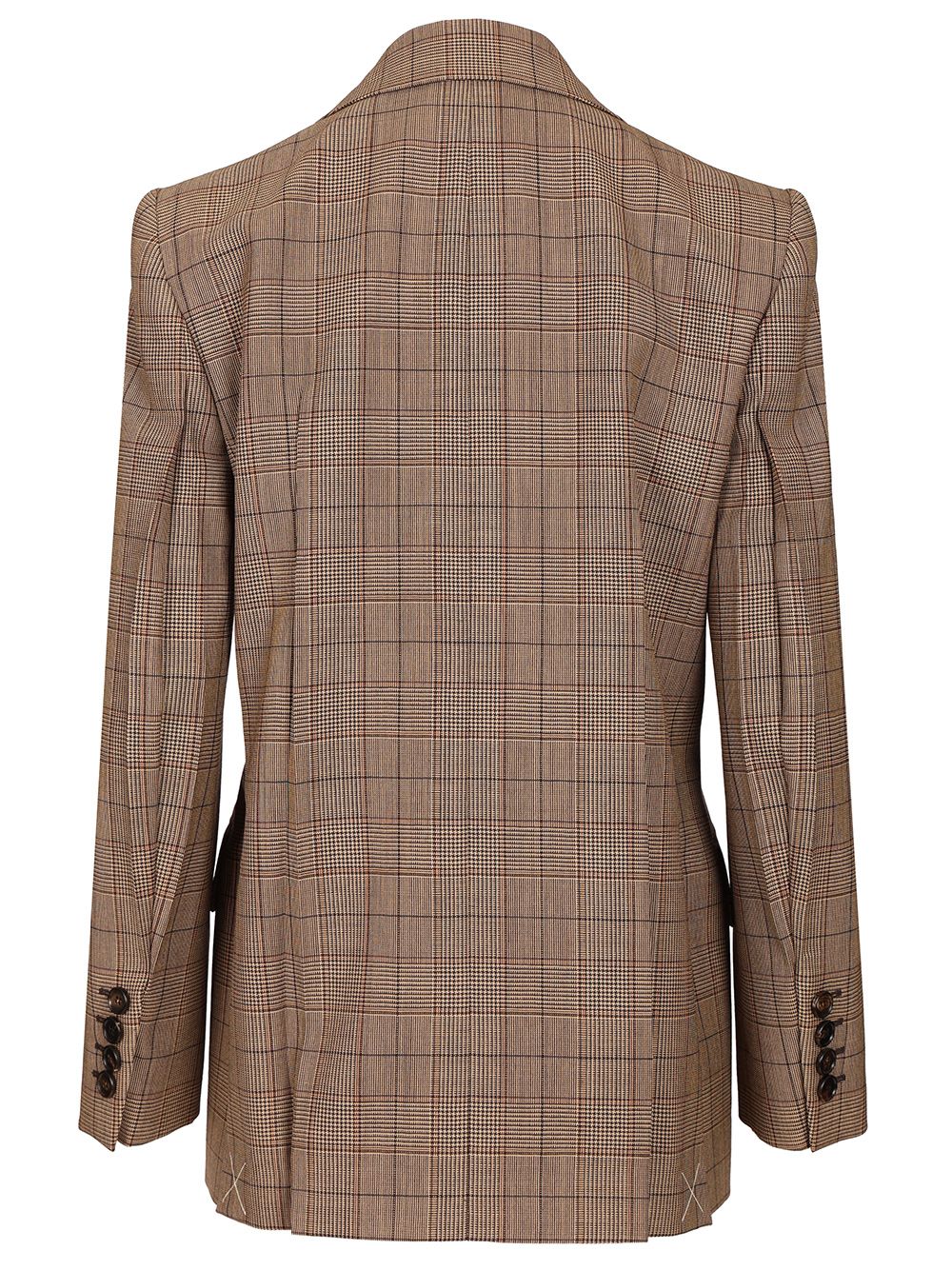 Chloe' Double Breasted Oversize Check Blazer Jackets - Brown | 32012d8a7671c8feeaa136bb1ec7986efb1ba21c