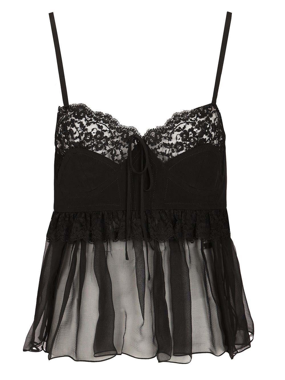 Chloe' Lace Silk Viscose Slip Top Tops - Black | 5a99945517fe1c82e25a8e20fe0ecc869764f634