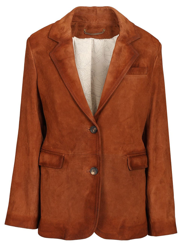 Suede Blazer Jackets Brown