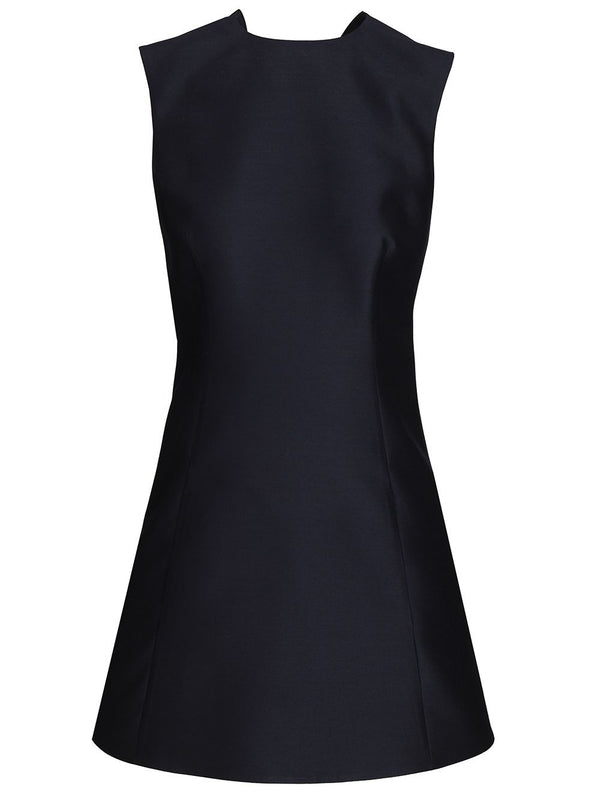 Mini Abito A Trapezio In Lana E Seta Dresses Blue