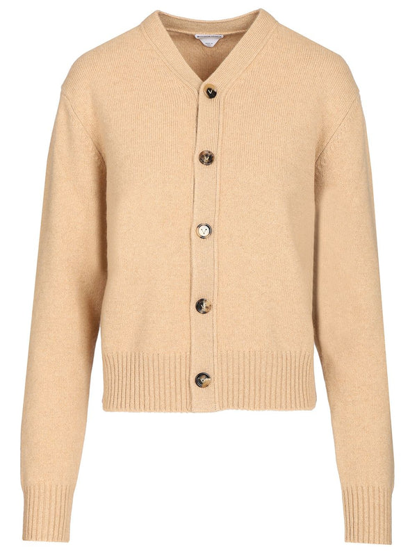 Cardigan Medium Weight Wool Cachemire Knit Knitwear Beige
