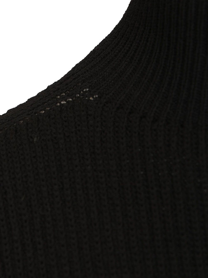Rick Owens Sleeveless Turtle Neck Heavy Wool Knit Knitwear - Black | 98031f1bd8bf1518690de63e6b8816e6c50d4acc