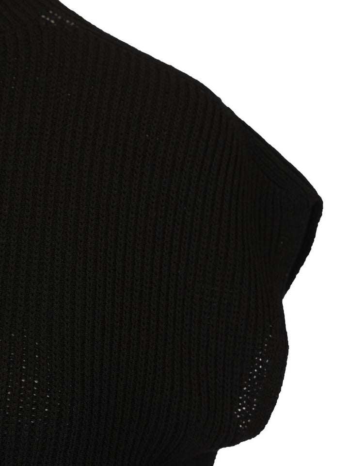 Rick Owens Sleeveless Turtle Neck Heavy Wool Knit Knitwear - Black | 2bc2444cf06493b8963d438c385183fd22dec65f