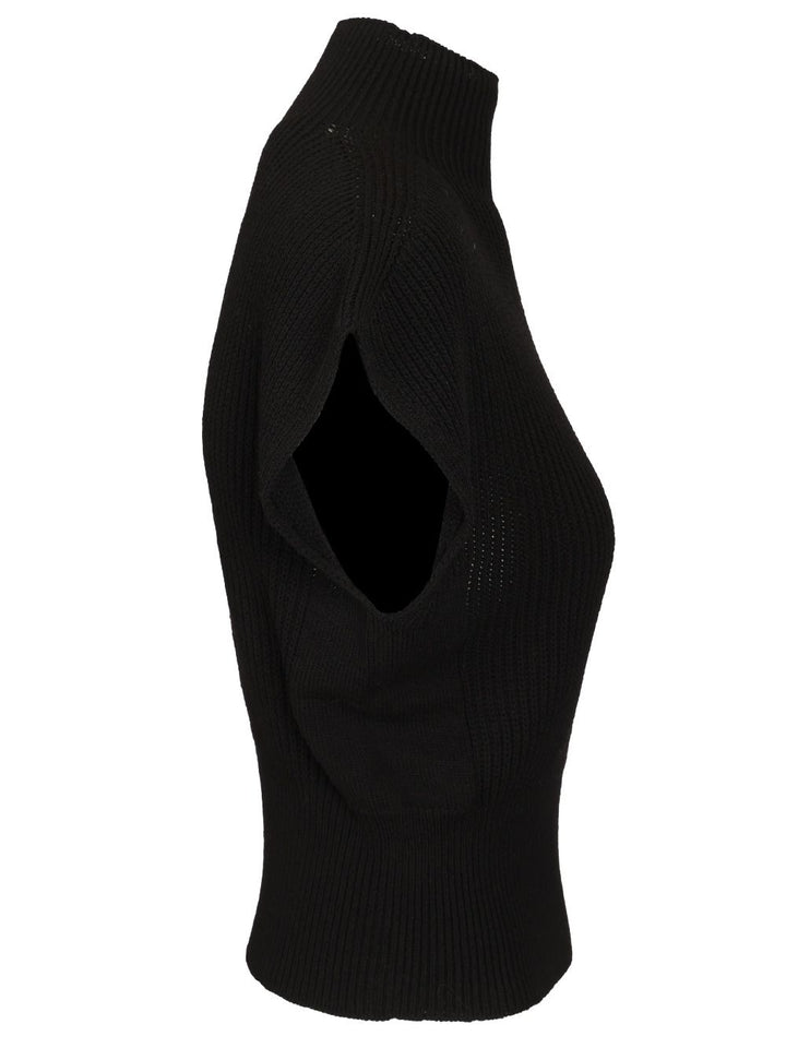 Rick Owens Sleeveless Turtle Neck Heavy Wool Knit Knitwear - Black | e5120ce115e693763fc6a386a36da5bdc61ec1aa