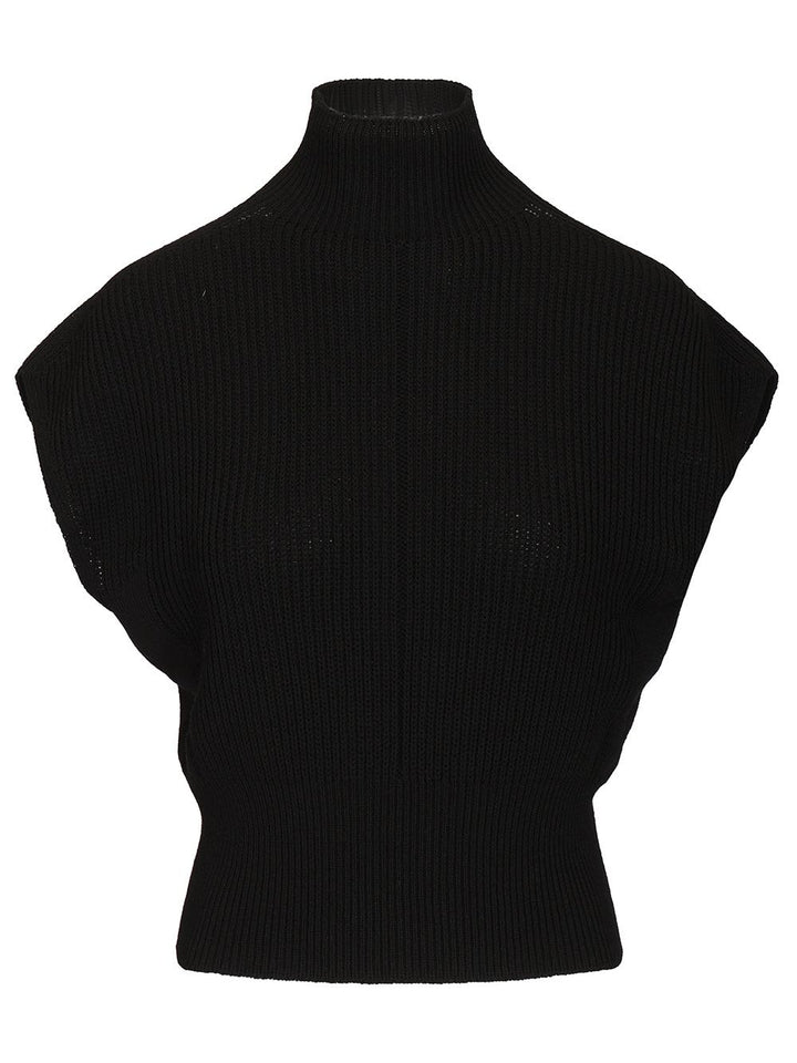 Rick Owens Sleeveless Turtle Neck Heavy Wool Knit Knitwear - Black | c432473c57afd7c080d714721b7f9aac3ec43d43