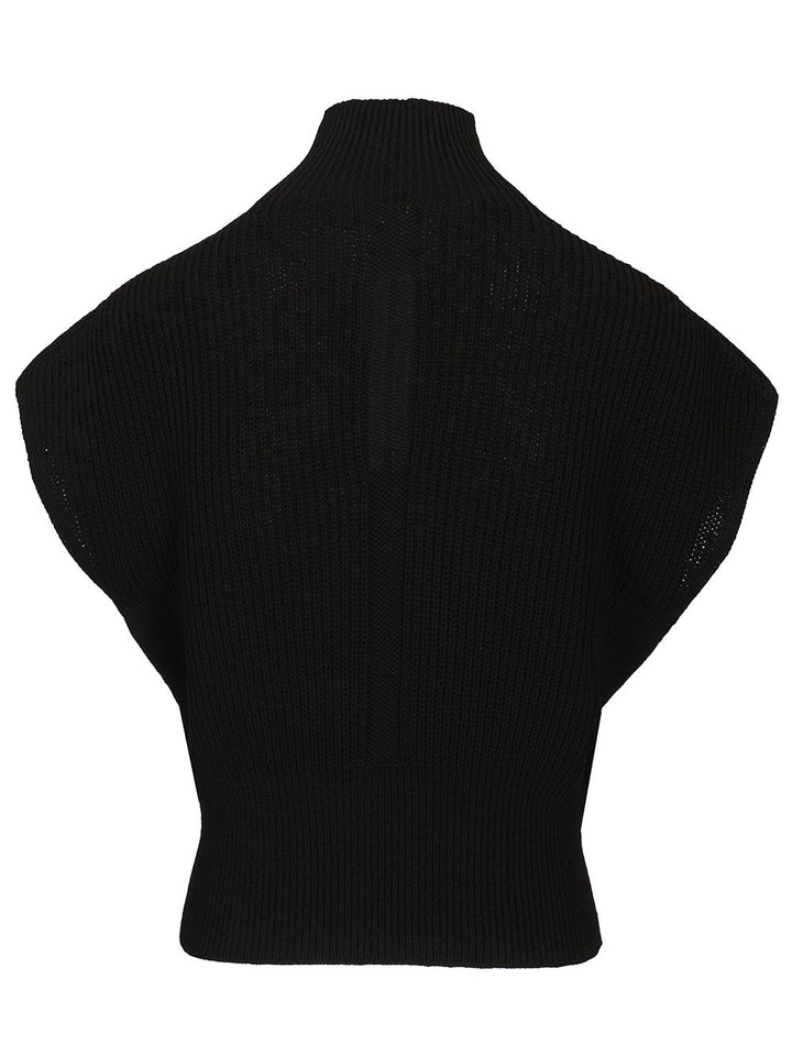 Rick Owens Sleeveless Turtle Neck Heavy Wool Knit Knitwear - Black | 8756a66e3d2920a11b1e4af9bb81265bdaeb85cc