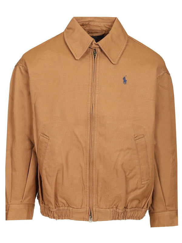 Oversized Cotton Windbreaker Jackets Brown