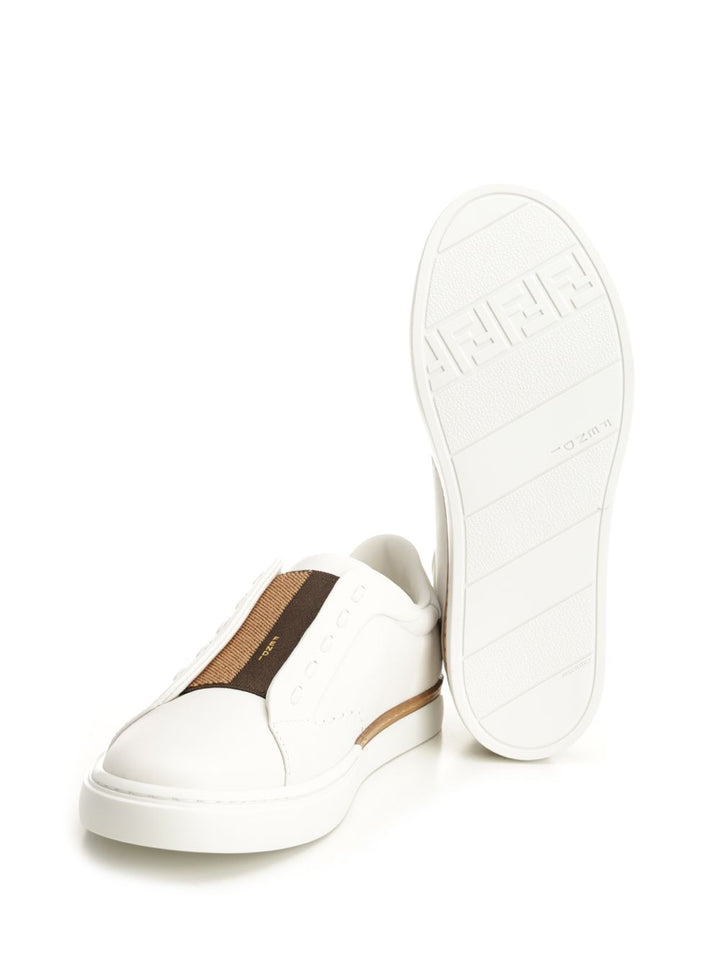 Fendi Sneaker Mix Vitello+Elastico Sneakers - White | 657e3126ce96cc227882497f8bd0dfd2402b8fb2