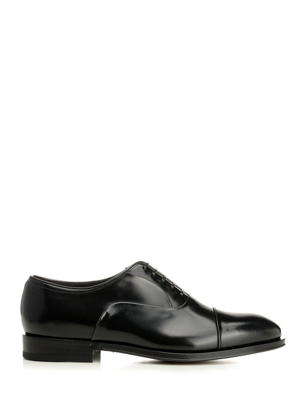 Oxford With Toe Cap Lace-Up Shoes Black