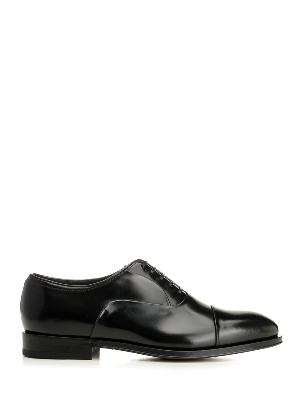 Ferragamo Oxford With Toe Cap Lace-Up Shoes - Black | b18e8205358d8963b924e2c9389b28644481ba56