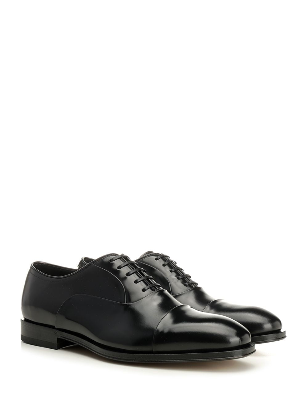 Ferragamo Oxford With Toe Cap Lace-Up Shoes - Black | d35b35ef7e925a2876b384e218ea39c659192367
